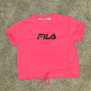 Hot pink FILA crop top